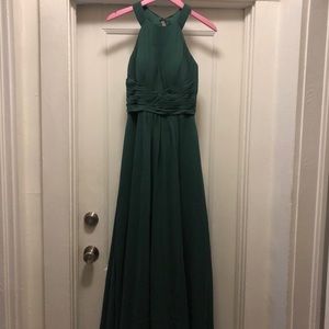 Azazie dark green floor length bridesmaid dress